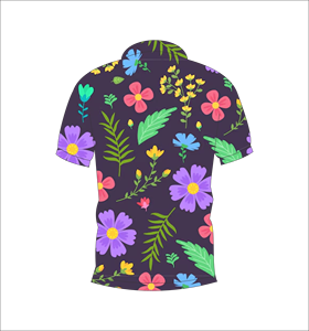 Polo pour homme à motif floral multicolore foncé, sublimation personnalisée, manches courtes, décontracté d'été, respirant, léger, pour le golf - Product Image 2