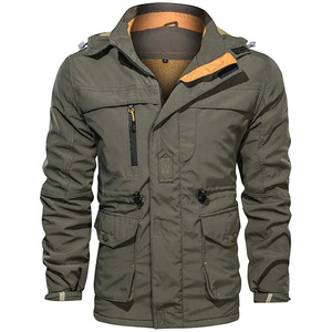 Veste polaire unisexe noire formelle, col montant, fermeture éclair, imperméable, coupe-vent, hiver, coupe ajustée, 100 % polyester, rembourrée et épaisse - Product Image 5