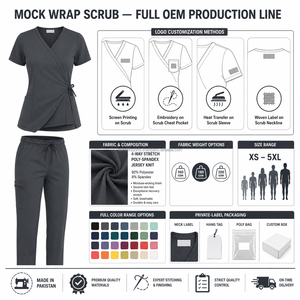Ensemble de tenue médicale classique sans logo, coupe ajustée, tissu extensible quadridirectionnel, pantalon cargo jogger pour personnel médical et privé - Product Image 3