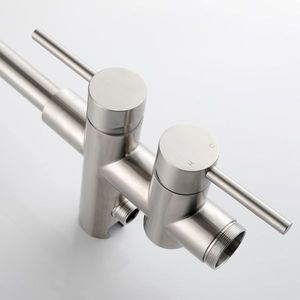 Rubinetto per vasca da bagno a flusso elevato in nichel spazzolato, miscelatore doccia montabile con doccetta, rubinetti per vasca e doccia - Product Image 2