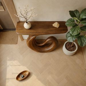Modern Handmade Solid Wood <b>Console</b> Table with Antique Appearance for Apartment Entryway Home Decor - Product Image 2