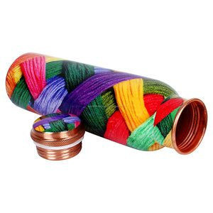 Bouteilles d'eau 100 % artisanales en cuivre imprimé, classiques, étanches, grande capacité, qualité supérieure, avec couvercles, pour l'extérieur - Product Image 5