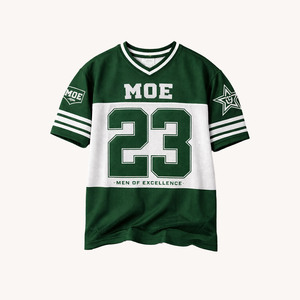 เสื้อฟุตบอลสีเขียวขาวแบบซับลิเมชั่นสั่งทำพิเศษ เสื้อตาข่ายโอเวอร์ไซส์ คอวี เสื้อผ้ากีฬา เสื้อผ้าสตรีทแวร์สำหรับทุกเพศ เสื้อฟุตบอลอเมริกัน - Product Image 4