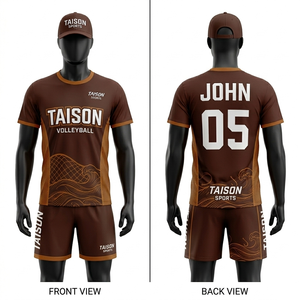 Uniforme de Voleibol Masculino, Tela de Poliéster de Secado Rápido GSM, Diseño de Paneles Rojos y Blancos, Sublimación, Logotipo Personalizado, Jersey y Pantalones Cortos - Product Image 5