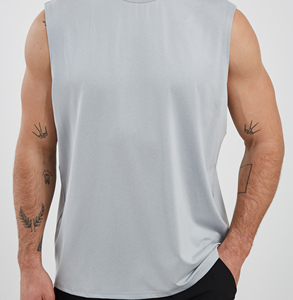 Camiseta Deportiva Personalizada al por Mayor con Logotipo, Talla Grande, para Gimnasio y Fitness, Camiseta Deportiva Corta sin Mangas de Algodón Personalizada para Hombre, Camiseta Deportiva Ajustada para Gimnasio - Product Image 5
