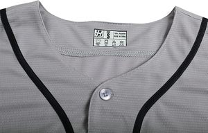 Camiseta de Béisbol Unisex Gris de Manga Corta con Cuello en V y Botones al Frente, Uniforme Transpirable de Malla para Adultos, Todas las Temporadas - Product Image 3