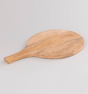 Planche à découper en bois au design créatif, rectangulaire avec poignée, grain de bois naturel, bloc de découpe écologique, ustensiles de cuisine - Product Image 4