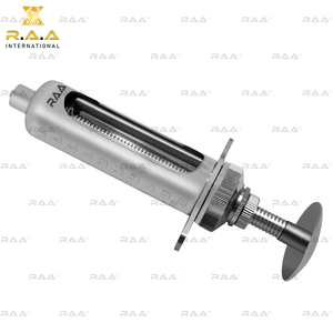 Veterinary Metal Dosing Syringe W/Locking Screw Ranch Farm Livestock Feeder Animal Syringe 20cc Glass <b>Barrel</b> Cylinder Capacity - Product Image 6