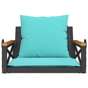 ม้านั่งชิงช้าสำหรับลานบ้านสีดำและสีน้ำเงิน - Product Image 4