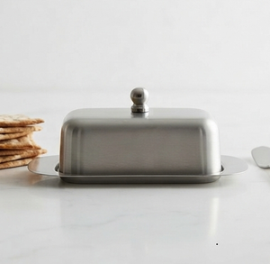 Beurrier rectangulaire en acier inoxydable avec couvercle hermétique pour la conservation de la fraîcheur, vaisselle de cuisine au design minimaliste, couleur personnalisable - Product Image 2