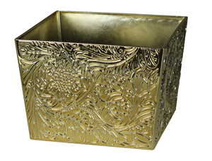 Pot de fleurs en plastique imprimé en relief style batik, pot carré minimaliste léger, 6 couleurs pour fleurs artificielles et fleurs fraîches - Product Image 3