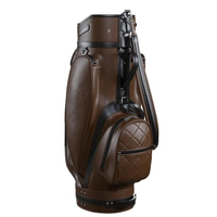 Sac de golf en cuir personnalisé avec votre marque, étiquette privée, design de luxe, portable, léger, couleur marron, poches durables