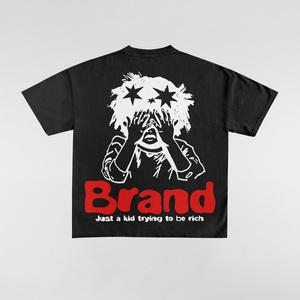 T-shirts de sport à la mode personnalisés de haute qualité en gros, imprimés sur mesure, 100% coton, col rond, coupe ample pour hommes - Product Image 2