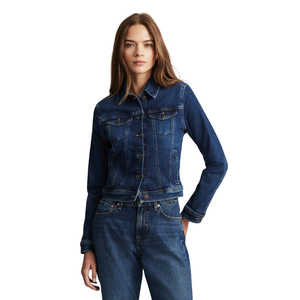 <b>Women's</b> Regular Fit Oversized Vintage <b>Cropped</b> Crop Top <b>Denim</b> <b>Jacket</b> Breathable Casual Washed Jeans OEM ODM Manufacturer - Product Image 1