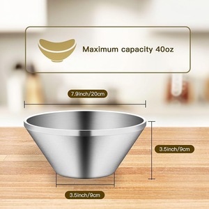 Bol en acier inoxydable de qualité supérieure pour la cuisine, les restaurants, les hôtels, le service, le mélange, la préparation des salades, vaisselle durable, utilisation alimentaire, vente en gros - Product Image 3