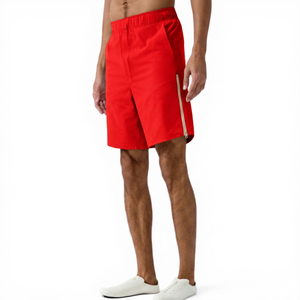 Pantalones Cortos Bermuda de Algodón de Color Sólido para Hombre, Cintura Elástica, Detalle de Cremallera Informal, Largo Medio - Product Image 5
