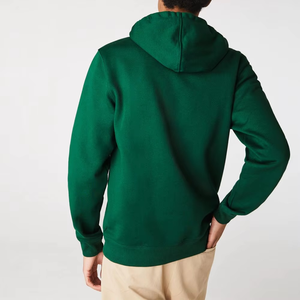 Modern Dark Green Oversized <b>Hoodie</b> for Men Cozy Fleece Zipper <b>Waterproof</b> 100% Cotton Minimal Everyday Street Style Winter Wear - Product Image 2