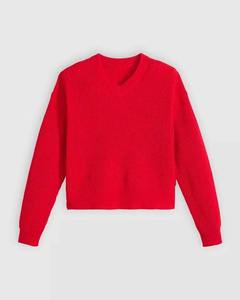 เสื้อสเวตเชิ้ตผู้หญิงผ้าฝ้าย 100% กันลม สีพื้น คอวี ดีไซน์แบบสวม แขนยาว เนื้อผ้านุ่ม สไตล์คลาสสิก ลำลอง ซักแล้วใส่ได้ - Product Image 5