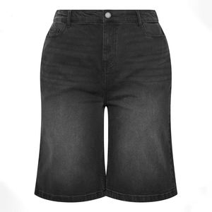 Pantalones Cortos Bermuda de Mezclilla Rasgados de Cintura Alta para Hombre, Azul Sólido, Estilo Casual con Botones, Tejido de Algodón y Lona - Product Image 6