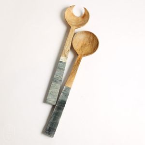Cuillère à salade design très demandée avec manche en os, cuillère à salade en bois, cuillère à salade en os, ustensiles à salade, prix de gros usine - Product Image 6