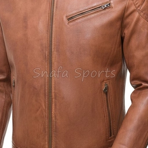 Blouson en cuir bomber personnalisé pour homme, en cuir d'agneau véritable, à vendre à bas prix avec design sur mesure - Product Image 3