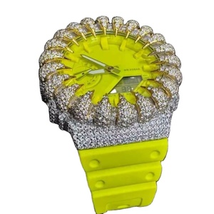 G Sho หรูหราธุรกิจหนัง hip hop Moissanite นาฬิกาควอตซ์สำหรับเขา-ของขวัญซื้อจำนวนมาก - Product Image 6