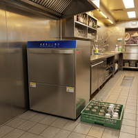 Lave-vaisselle automatique haute performance en acier inoxydable pour cuisine commerciale, restaurant, hôtel, lave-vaisselle pour verres