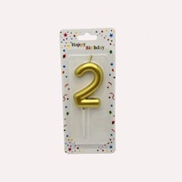 Bougie Chiffre Dorée TOOWIN 6cm pour Gâteaux d'Anniversaire d'Enfants – Décoration Romantique et Créative pour Table de Desserts et Pâtisseries