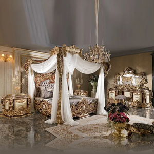 Classic European Style Mahogany Dressing <b>Table</b> with <b>Mirror</b> Gold Finish Heavy Carved Luxury Vanity <b>Table</b> Bedroom Furniture - Product Image 3