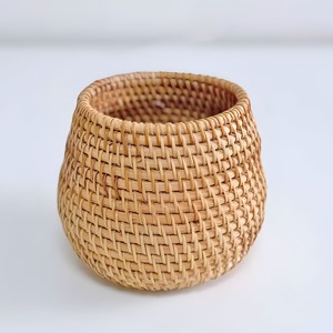 Contenedor para bolígrafos, portalápices de ratán natural, contenedores para pinceles, organización de escritorio - Product Image 1