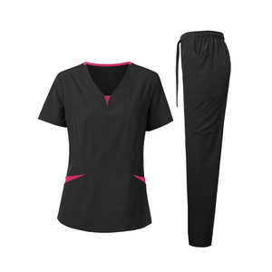 Unisex White High Quality <b>Scrub</b> <b>Sets</b> for Hospital Use Spandex/Cotton Material - Product Image 2