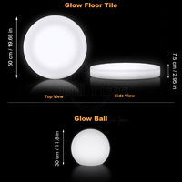 Ubin Lantai LED Interaktif D50 RGB Sensor Gravitasi Kontrol Jarak Jauh Baterai Lithium Lampu Lantai Permainan untuk Area Bermain Anak-Anak Acara