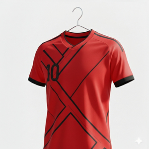 Ensemble de maillots de football pour hommes personnalisés par sublimation OEM, imprimé géométrique, col en V, manches courtes, polyester respirant, toutes saisons, adulte - Product Image 3