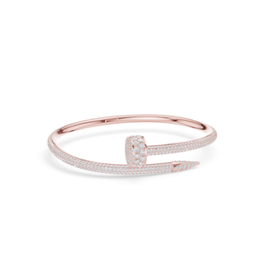 Pulsera Abierta Aurum Diam de Plata Bañada en Oro de 14K con Colgante de Nombre, Micro Pavé de Moissanita, Certificado EGI, Forma de Corona, Estilo Hiphop - Product Image 2