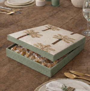 Customized Wedding Embroidery Palm Chocolate Pralines Date Gift Boxes Flip Luxury <b>Sweet</b> Pastry Chocolate bar Candy Box <b>Packaging</b> - Product Image 2