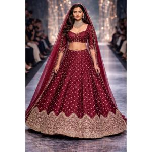 คอลเลคชั่นล่าสุด ผ้าไหมออร์แกนิค 100% ผ้าดิรักประดับลูกปัด งานฝีมือสั่งทำ ชุดแต่งงาน ซื้อโดยตรงจากซัพพลายเออร์ - Product Image 1