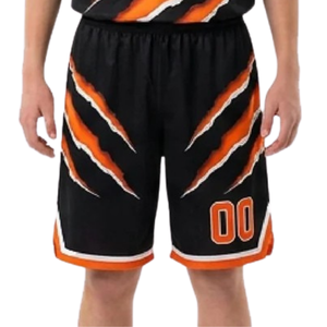 Conjunto de Uniforme de Baloncesto Personalizado para Hombre, Negro y Naranja, Jersey sin Mangas con Cuello en V, Pantalones Cortos con Estampado de Garra, Números de Equipo, Venta al Por Mayor - Product Image 6