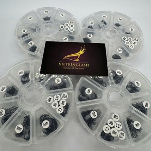 Extensions de cils en cheveux synthétiques, éventails faits à la main, mix de tailles 3D-20D, longueur 7mm-20mm, courbure CC/DD/L/M, naturelles, longues, logo personnalisé - Product Image 5