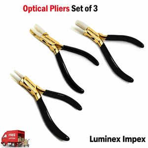 Ensemble de pinces optiques à mâchoires en nylon Luminex Impex, 3 pièces, finition dorée avec poignées roses pour l'ajustement des montures de lunettes - Product Image 4