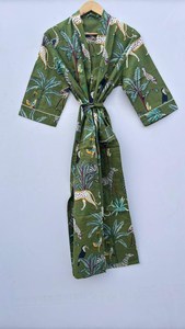 Peignoir pour femme, imprimé tigre indien, kimono de mariée, cadeau pour elle - Product Image 1