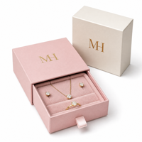 Boîte cadeau magnétique de luxe personnalisée, écologique et recyclable, avec plateau en velours, tiroirs, vente en gros, rose, crème, doré à chaud
