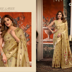 Pure Paithani Silk Zari <b>Tissue</b> Handloom Weaving Traditional Women's Party Festival & Carnival Wear All Seasons new design 2026 - Product Image 3
