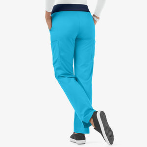 กางเกงพยาบาลผู้หญิงทรงหลวม ผ้าฝ้ายผสมโพลีเอสเตอร์ ยืดได้ มีกระเป๋าหลายช่อง ไซส์ใหญ่ แฟชั่นเรียบง่าย - Product Image 4