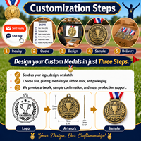 Médaille personnalisée sur mesure avec ruban, médaille de récompense en métal pour course de marathon