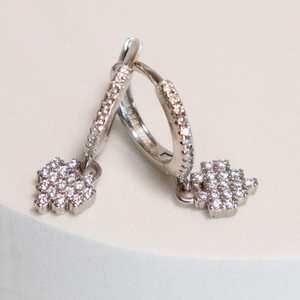 Zarkan Pure Silver Diamond <b>Earrings</b>-All Attraction on You - Product Image 1