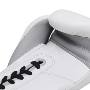 Gants de boxe blancs personnalisés de qualité supérieure, très demandés, fabriqués sur mesure en cuir véritable pour MMA et Muay Thai - Product Image 3