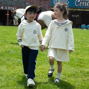 ชุดเสื้อผ้าเด็กผ้าฝ้ายสีเบจ100% วินเทจ-kyomi ชุดสต็อกชุดฤดูร้อนฤดูใบไม้ร่วงกระโปรงด้านบนสำหรับเด็กผู้หญิงชุดเย็บปักถักร้อย - Product Image 5