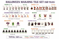 Jeu de Mahjong américain sur le thème d'Halloween, design toile d'araignée crépusculaire, tuiles en acrylique personnalisées, fabriqué à la main