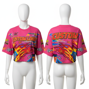 Camiseta corta personalizada para mujer, estilo veraniego, cuello redondo, manga corta, camisetas sexys para mujer - Product Image 1