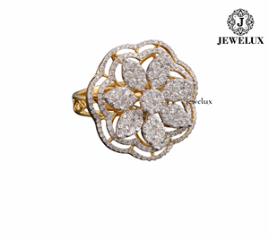 Anillo de Plata 925 Unisex con Baño de Oro y Corte Marquise en Forma de Flor, con Certificado IGI, para Bodas, Compromisos y Fiestas, de la India, Alta Demanda - Product Image 4